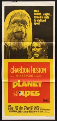7s886 PLANET OF THE APES Aust daybill R70s Charlton Heston, classic sci-fi, forced to mate!