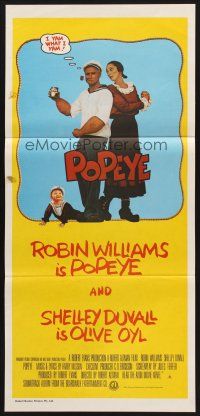 7s889 POPEYE Aust daybill '80 Robert Altman, Robin Williams & Shelley Duvall as Segar's characters!