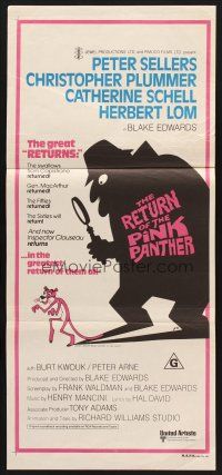 7s903 RETURN OF THE PINK PANTHER Aust daybill '75 Peter Sellers as Inspector Jacques Clouseau!