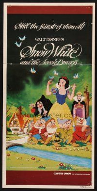 7s925 SNOW WHITE & THE SEVEN DWARFS Aust daybill R83 Walt Disney animated cartoon fantasy classic!