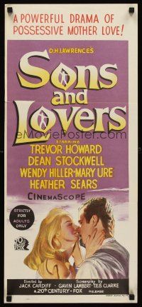 7s927 SONS & LOVERS Aust daybill '60 from D.H. Lawrence's novel, Dean Stockwell & sexy Mary Ure!