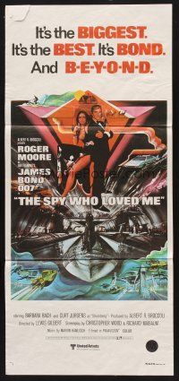 7s930 SPY WHO LOVED ME Aust daybill '77 Roger Moore as James Bond 007 by Bob Peak!