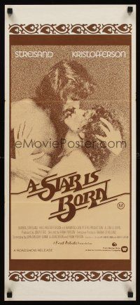 7s931 STAR IS BORN Aust daybill R80s romantic art of Kris Kristofferson & Barbra Streisand!