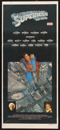 7s943 SUPERMAN Aust daybill '78 comic book hero Christopher Reeve, Gene Hackman, Marlon Brando!