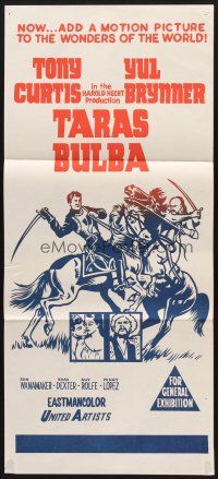 7s948 TARAS BULBA Aust daybill '62 Tony Curtis & Yul Brynner, one of the wonders of the world!