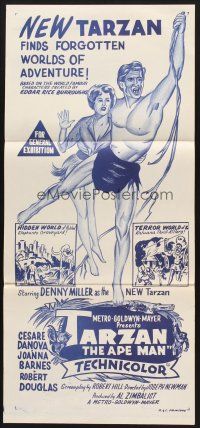 7s950 TARZAN THE APE MAN Aust daybill '59 Edgar Rice Burroughs, Denny Miller & sexy Joanna Barnes!