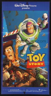 7s963 TOY STORY Aust daybill '96 Disney & Pixar cartoon, great image of Buzz, Woody & cast!