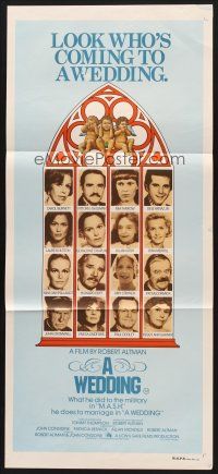 7s983 WEDDING Aust daybill '78 Robert Altman, Carol Burnett, Mia Farrow!
