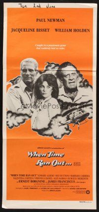 7s986 WHEN TIME RAN OUT Aust daybill '80 Paul Newman, William Holden & Jacqueline Bisset
