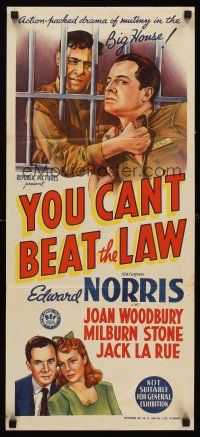7s992 YOU CAN'T BEAT THE LAW Aust daybill '43 Edward Norris, dramatic story of prison mutiny!