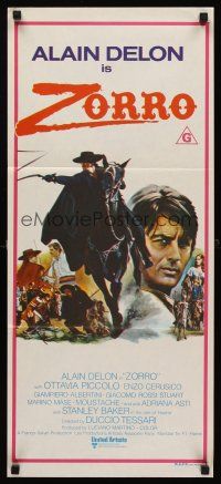 7s998 ZORRO Aust daybill '76 masked hero Alain Delon, all for fun and fun for all!