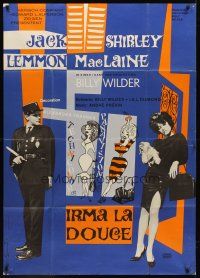 7s017 IRMA LA DOUCE German 33x47 '63 Billy Wilder, great art of Shirley MacLaine & Jack Lemmon!