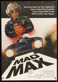 7s019 MAD MAX German 33x47 '80 different art of cop Mel Gibson, Miller's Australian sci-fi classic!