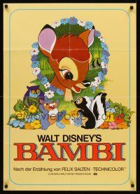 7s086 BAMBI German R80s Walt Disney cartoon deer classic, great art with Thumper & Flower!