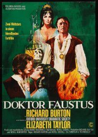 7s130 DOCTOR FAUSTUS German '68 art of pretty Elizabeth Taylor & director and star Richard Burton!