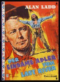 7s133 DRUM BEAT German R60s cool art of Alan Ladd, directed by Delmer Daves!