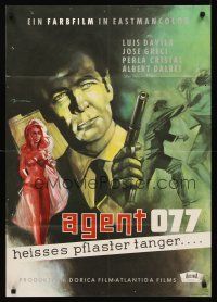 7s137 ESPIONAGE IN TANGIER German '65 Marc Mato, agente S. 077, great sexy spy artwork!