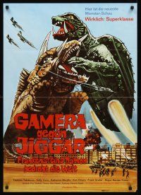 7s156 GAMERA VS MONSTER X German '72 Gamera tai Daimaju Jaiga, cool battle artwork!