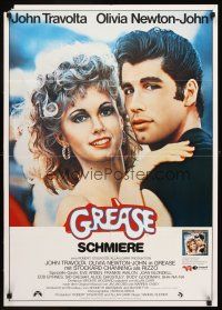 7s169 GREASE German '78 close up of John Travolta & Olivia Newton-John in a most classic musical!