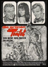 7s171 GREEN BERETS German R70s John Wayne, David Janssen, Jim Hutton, cool Goetze Vietnam War art!