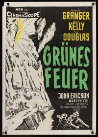 7s172 GREEN FIRE German '54 Grace Kelly & Stewart Granger, art of rockslide & fighting men!