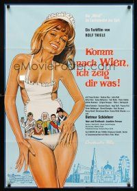 7s205 KOMM NACH WIEN ICH ZEIG DIR WAS German '70 super sexy art of woman in skimpy maid outfit!