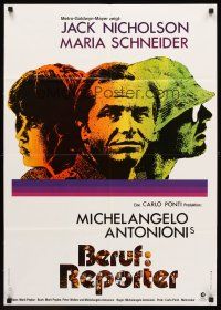 7s241 PASSENGER German '75 Michelangelo Antonioni, c/u of Jack Nicholson & Maria Schneider!