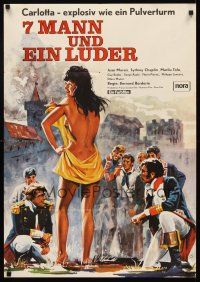 7s261 SEVEN GUYS & A GAL German '67 Sept hommes et un garce, Braun art of sexy woman & men!