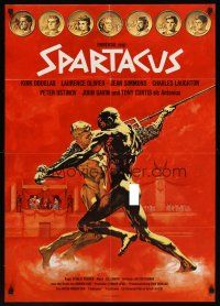 7s267 SPARTACUS German R70s classic Stanley Kubrick & Kirk Douglas epic, cool gladiator artwork!