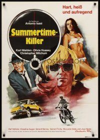 7s275 SUMMERTIME KILLER German '73 Karl Malden, Olivia Hussey, cool dirt bike & sexy girl art!