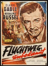 7s285 THEY MET IN BOMBAY German '57 cool different Rutters art of Clark Gable!