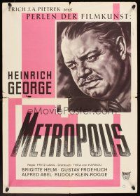 7s037 METROPOLIS German 16x23 R62 Fritz Lang classic, Heinrich George as Grot!