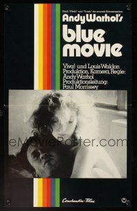 7s046 BLUE MOVIE German 12x19 '72 Andy Warhol, Paul Morrissey, sex thriller!