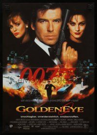 7s049 GOLDENEYE German 12x19 '95 Pierce Brosnan as Bond, Isabella Scorupco, sexy Famke Janssen!