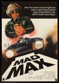 7s052 MAD MAX German 12x19 '80 different art of cop Mel Gibson, Miller's Australian sci-fi classic!