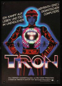 7s056 TRON German 12x19 '82 Walt Disney sci-fi, cool image of Bruce Boxleitner in title role!