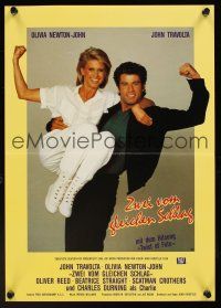 7s058 TWO OF A KIND German 12x19 '83 close-up of John Travolta & Olivia Newton-John!