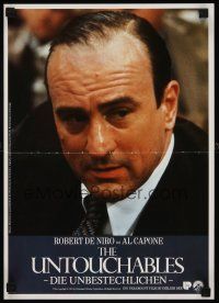 7s061 UNTOUCHABLES German 12x19 '87 Brian De Palma, cool image of Robert De Niro as Capone!