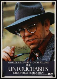 7s059 UNTOUCHABLES German 12x19 '87 Brian De Palma, cool image of Charles Martin Smith!
