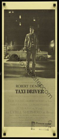 7s951 TAXI DRIVER New Zealand daybill '76 Robert De Niro by cab, directed by Martin Scorsese!