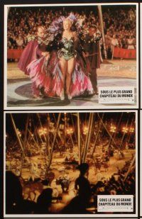 7s334 GREATEST SHOW ON EARTH 12 French LCs R70s Cecil B. DeMille circus classic, Charlton Heston!