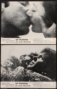 7s339 MAN & A WOMAN 12 French LCs '66 Claude Lelouch's Un homme et une femme, Anouk Aimee!