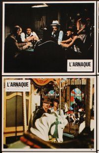7s351 STING 12 French LCs '74 cool images of con men Paul Newman & Robert Redford!