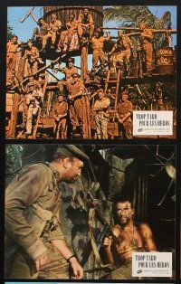 7s317 TOO LATE THE HERO 18 French LCs '70 Robert Aldrich, Michael Caine & Cliff Robertson in WWII!