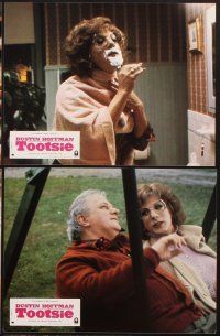 7s352 TOOTSIE 12 French LCs '82 Dustin Hoffman in drag shaving & w/pretty Jessica Lange!