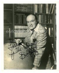 7t527 BOB HOPE signed 8x10 REPRO still '80s standing by globe, thanks for the memory!