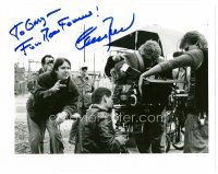 7t537 CHARLES BAND signed 8x10 REPRO still '90s the director on movie set with camera & crew!