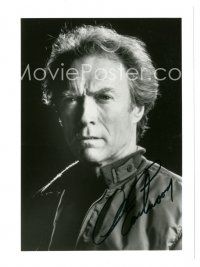 7t837 CLINT EASTWOOD signed 5.25x7 REPRO still '80s close-up portrait of the movie legend!