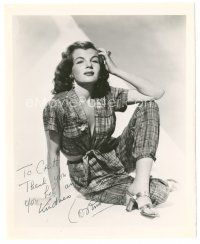 7t270 CORINNE CALVET signed 8.25x10.25 still '50s sexy full-length portrait in great outfit!