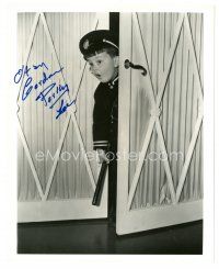 7t595 EUGENE LEE signed 8x10 REPRO still '90s close up in policeman's uniform coming out of door!